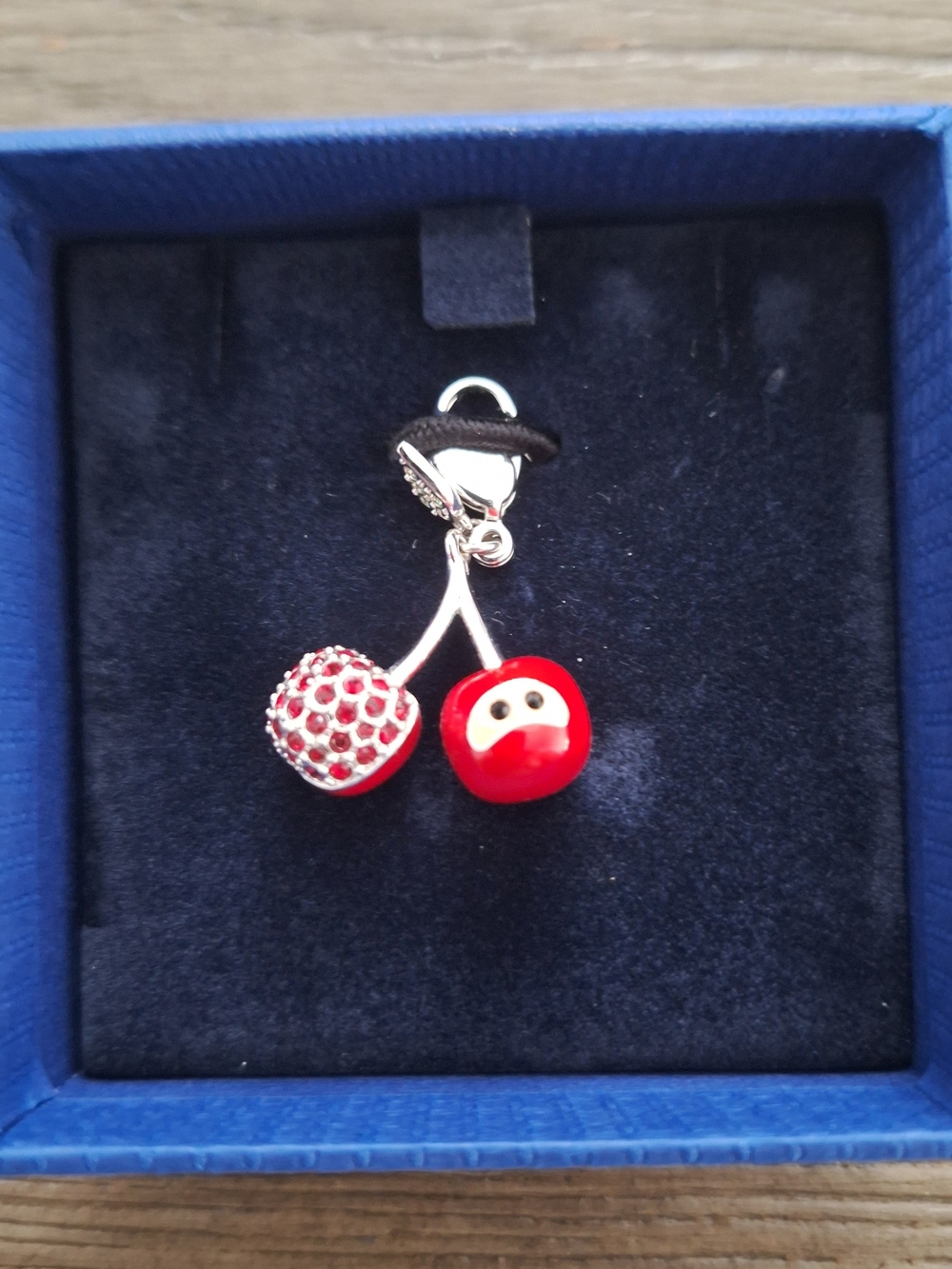Swarovski Bright Red Cherry Double Charm Pendant